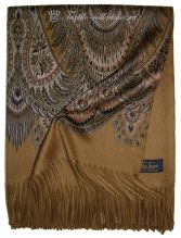 Кашемировый плед Paisley Print светло-коричневый Glen Saxon, Шотландия