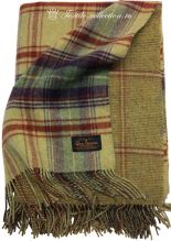 Двухсторонний шерстяной плед в желто-красно-синюю клетку Glen Saxon