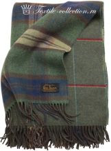 Двухсторонний шерстяной плед в зелено-сине-красную клетку Glen Saxon